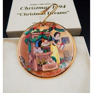 Disney Ornament Christmas Dreams 1994 Snow White Dwarfs Disc Grolier Coll